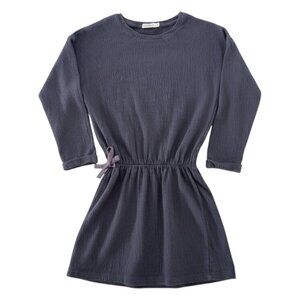 PHIL&PHAE - TEXTURED BLOUSON DRESS   - 97% COTTON - CHARCOAL